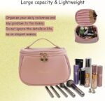 Anubhav Janni Travel Makeup Bag for Women Girls  Leather Cosmetic Bags Portable Toiletry Large Zipper Storage Cosmetic PU Multifunctional Vanity Bag Makeup Cosmetic Brush Case (pack of 1) - Image 8