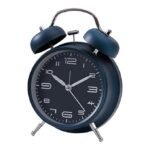 Anubhav Janni Alarm Clock Dark Blue Wind Up Mechanical Bell Home Garden Clocks Classic Twin Analog Retro Metal Table with Night Light and Loud Ringer for Heavy Sleepers (pack of 1)