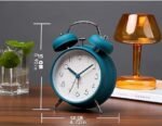 Anubhav Janni Alarm Clock Dark Blue Wind Up Mechanical Bell Home Garden Clocks Classic Twin Analog Retro Metal Table with Night Light and Loud Ringer for Heavy Sleepers (pack of 1) - Image 4