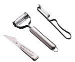 Anubhav Janni 3 in 1 Fruit Steel Peeler Set Stainless Multi Purpose Julienne Slicer fruit Knife Vegetable for Potato Carrot Apple Sharp Blade Heavy Duty Kitchen Tool Straight (pack of 1) - Image 8