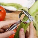 Anubhav Janni 3 in 1 Fruit Steel Peeler Set Stainless Multi Purpose Julienne Slicer fruit Knife Vegetable for Potato Carrot Apple Sharp Blade Heavy Duty Kitchen Tool Straight (pack of 1) - Image 9