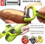 Anubhav Janni 3 in 1 Green Peeler Vegetable Fruit Swivel Carrot Potato with Rotatable Blades and Ergonomically Non-Slip Handle Rotary Multi-Functional Suitable for Fruit Blade (pack of 1) - Image 3