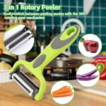 Anubhav Janni 3 in 1 Green Peeler Vegetable Fruit Swivel Carrot Potato with Rotatable Blades and Ergonomically Non-Slip Handle Rotary Multi-Functional Suitable for Fruit Blade (pack of 1) - Image 4