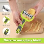 Anubhav Janni 3 in 1 Green Peeler Vegetable Fruit Swivel Carrot Potato with Rotatable Blades and Ergonomically Non-Slip Handle Rotary Multi-Functional Suitable for Fruit Blade (pack of 1) - Image 5