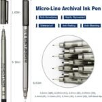 Anubhav Janni 9 Pcs Pigment Liner Pen Set Micro-Pen Fine liner Ink Pens Multi Drawing for Sketching Illustration Journaling micro Point Artist with Tip Sizes Waterproof Black (pack of 1) - Image 2