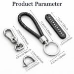 Anubhav Janni Anti-lost car Keychain with Phone Number Tag Leather Keyring Metal Double Pendants Stylish Accessories for Car Bike Office and Home Perfect Men Women Universal Plate (pack of 1) - Image 2