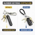 Anubhav Janni Anti-lost car Keychain with Phone Number Tag Leather Keyring Metal Double Pendants Stylish Accessories for Car Bike Office and Home Perfect Men Women Universal Plate (pack of 1) - Image 6