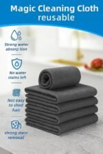 Anubhav Janni Magic Cleaning Cloth Reusable Microfiber Cloths Lint-Free Cloth Streak-Free for Tea Towels Dust Cloths Home Kitchen Cars Windows Thickened Window Miracle Glass Bathroom(pack of 1) - Image 3