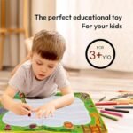 Anubhav Janni Magic Water Drawing Mat for Kids Reusable Doodle Mess Free Toddlers Toys Coloring Aqua Scribble Baby Girl Birthday Gift Combo of Toddlers Kids Writing Board Educational (pack of 1) - Image 5