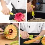 Anubhav Janni 4 in 1 Fruit Scoop Stainless Steel Watermelon Cutter Melon Baller Set Scooper Seed Remover Knife for Dig Pulp Separator Slicer4 Slicer Professional Carving Tools (pack of 1) - Image 6