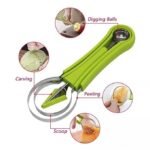 Anubhav Janni 4 in 1 Fruit Scoop Stainless Steel Watermelon Cutter Melon Baller Set Scooper Seed Remover Knife for Dig Pulp Separator Slicer4 Slicer Professional Carving Tools (pack of 1) - Image 9