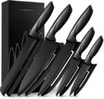 Anubhav Janni 6 Pcs Kitchen Knife Set with Covers High Carbon Stainless Steel Black Coated Professional Chef Bread Utility Paring Knives for Home and Restaurant Cooking (pack of 1) - Image 8