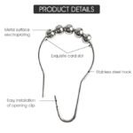 Anubhav Janni Steel Curtain Hooks Heavy Duty Drapery Pin for Curtains Rustproof Silver Hanging Window Door Drapes Shower Metal Rings Bathroom Rods Rust-Resistant Polished Nickel (pack of 12) - Image 3