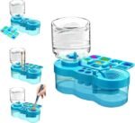 Anubhav Janni 3 in 1 Paint Brush Rinser Blue Cleaner with Tray  Water Circulation Paintbrush Drain Holder Watercolor Dispenser Palette Washer Tool Palette Holder (pack of 1) - Image 2