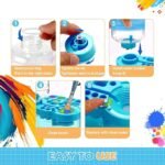 Anubhav Janni 3 in 1 Paint Brush Rinser Blue Cleaner with Tray  Water Circulation Paintbrush Drain Holder Watercolor Dispenser Palette Washer Tool Palette Holder (pack of 1) - Image 4
