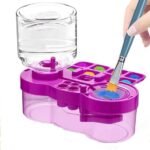 Anubhav Janni 3 in 1 Paint Brush Rinser Pink Cleaner with Tray  Water Circulation Paintbrush Drain Holder Watercolor Dispenser Palette Washer Tool Palette Holder (pack of 1)