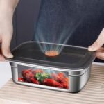 Anubhav Janni 1200 ML Food Storage Container With Lid Stainless Steel Containers Grade Fridge storage container Leakproof Kitchen Organizer Freshness Locking Microwavable Box (pack of 1) - Image 2