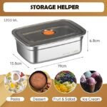 Anubhav Janni 1200 ML Food Storage Container With Lid Stainless Steel Containers Grade Fridge storage container Leakproof Kitchen Organizer Freshness Locking Microwavable Box (pack of 1) - Image 3