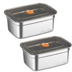 Anubhav Janni 1500 ML Food Storage Container With Lid Stainless Steel Containers Grade Fridge storage container Leakproof Kitchen Organizer Freshness Locking Microwavable Box (pack of 1)