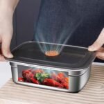 Anubhav Janni 1500 ML Food Storage Container With Lid Stainless Steel Containers Grade Fridge storage container Leakproof Kitchen Organizer Freshness Locking Microwavable Box (pack of 1) - Image 2