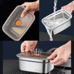 Anubhav Janni 1500 ML Food Storage Container With Lid Stainless Steel Containers Grade Fridge storage container Leakproof Kitchen Organizer Freshness Locking Microwavable Box (pack of 1) - Image 6