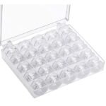 Anubhav Janni 25 Pcs Transparent Plastic Sewing Machine Bobbins with Storage Case Clear Bobbin Set for All Machines Tailoring Tools Organizer Box Easy Thread Identification   (pack of 1)