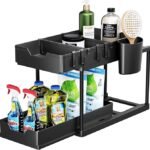 Anubhav Janni Uso Storage Rack Sliding Drawer Shelf – Multipurpose Storage Rack for Kitchen Bathroom Cabinet Space-Saving Organizer Clutter-Free Living Under with Drawers Hooks (pack of 1)