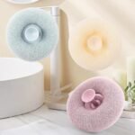 Anubhav Janni Round Loofah Scrubbing Brush Ultra Soft Bath Sponge Pouf Body Scrubber for Shower, Exfoliating Mesh with Suction Women and Kids Round Mesh Perfect Refreshing Cleansing (pack of 1) - Image 4