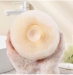 Anubhav Janni Round Loofah Scrubbing Brush Ultra Soft Bath Sponge Pouf Body Scrubber for Shower, Exfoliating Mesh with Suction Women and Kids Round Mesh Perfect Refreshing Cleansing (pack of 1) - Image 8