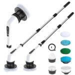 Anubhav Janni 7 in 1 Magic Brush Scrubber for Cleaning Mop Floor Multiple Brush Heads Bathroom Tile Grout Kitchen Car Cleaning Adjustable Detachable Handle Power Scrub Brush Electric (pack of 1)