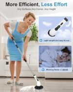 Anubhav Janni 7 in 1 Magic Brush Scrubber for Cleaning Mop Floor Multiple Brush Heads Bathroom Tile Grout Kitchen Car Cleaning Adjustable Detachable Handle Power Scrub Brush Electric (pack of 1) - Image 3