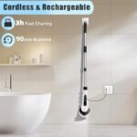 Anubhav Janni 7 in 1 Magic Brush Scrubber for Cleaning Mop Floor Multiple Brush Heads Bathroom Tile Grout Kitchen Car Cleaning Adjustable Detachable Handle Power Scrub Brush Electric (pack of 1) - Image 5
