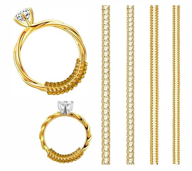 Anubhav Janni Ring Size Adjuster for Loose Rings Tightener Resizer Fit Spiral Silicone Set Ring – Set of Resizers Sizers Rings Spacers or Tightener Invisible Guards Fitter Almost Any (pack of 1) Anubhav Janni Ring Size Adjuster for Loose Rings Tightener Resizer Fit Spiral Silicone Set Ring – Set of Resizers Sizers Rings Spacers or Tightener Invisible Guards Fitter Almost Any (pack of 1) - Image 1