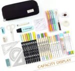 Anubhav Janni New Black Special Pencil Pouch Case Large Cases For Girls Boys Big Capacity Pen Pouch With 3 Compartments School Stationary Office Aesthetic Cute Metal (pack of 1) - Image 8