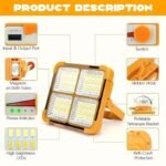 Anubhav Janni Solar Portable Light Flow Lite and LED Outdoor Work Security 4 Modes Camping Emergency Construction Site Garage Battery USB Rechargeable (pack of 1) - Image 4