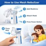 Anubhav Janni Mini Portable Nebulizer Mesh Mini Vaporizer Handheld Atomizers for Adults and Children Ultrasonic Humidifier Home Travel Use Steam Inhalator Silent Compact Machine (pack of 1) - Image 6