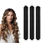 Anubhav Janni Heatless Hair Curler Satin Curling Rods Hook Women Soft Sleep in Rollers Natural Blowout Curls Rod Headband Overnight Curls Fabric Waves Long Medium Curler Flexible Hook (Set Of 3)