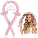 Anubhav Janni Pink Heatless Hair Curler Women Satin Curling Rod Headband Accessories No Heat Silk Ribbon Soft Foam Rollers Overnight Curlers Long Hair Natural Waves Frizz Free (Pack Of 1 Pcs)
