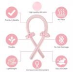 Anubhav Janni Pink Heatless Hair Curler Women Satin Curling Rod Headband Accessories No Heat Silk Ribbon Soft Foam Rollers Overnight Curlers Long Hair Natural Waves Frizz Free (Pack Of 1 Pcs) - Image 4