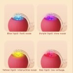 Anubhav Janni Red Cat Teaser Ball Pet Toy Automatic Rolling Toy Modes Teasing Tail USB Rechargeable Ribbon Wand Dancing Dog Toys For Indoor Cats Fast On Carpet Smart Ball (Pack Of 1 Pcs) - Image 4