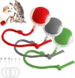 Anubhav Janni Red Cat Teaser Ball Pet Toy Automatic Rolling Toy Modes Teasing Tail USB Rechargeable Ribbon Wand Dancing Dog Toys For Indoor Cats Fast On Carpet Smart Ball (Pack Of 1 Pcs) - Image 6