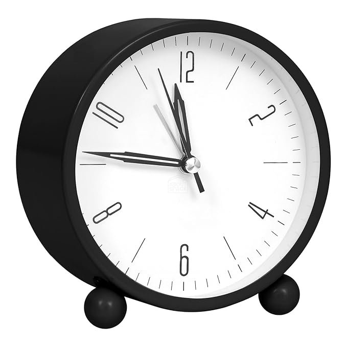 Anubhav Janni Alarm Clock Beep Black Plastic Analog Super Silent Non Ticking Small with Night Light Battery Operated Simply Design for Bedroom Bedside Desk Metal Non-Ticking (pack of 1) Anubhav Janni Alarm Clock Beep Black Plastic Analog Super Silent Non Ticking Small with Night Light Battery Operated Simply Design for Bedroom Bedside Desk Metal Non-Ticking (pack of 1) - Image 1