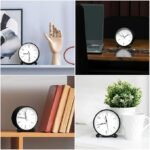 Anubhav Janni Alarm Clock Beep Black Plastic Analog Super Silent Non Ticking Small with Night Light Battery Operated Simply Design for Bedroom Bedside Desk Metal Non-Ticking (pack of 1) - Image 7