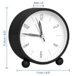 Anubhav Janni Alarm Clock Beep Black Plastic Analog Super Silent Non Ticking Small with Night Light Battery Operated Simply Design for Bedroom Bedside Desk Metal Non-Ticking (pack of 1) - Image 9
