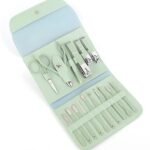 Anubhav Janni 16 In 1 Manicure Kit Green Nail Clippers Tools Set in Professional Pedicure Women Men Stainless Steel  Grooming Travel Case Kits set Care Set Cutter Scissors Luxury (Pack Of 1 Pcs)