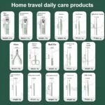 Anubhav Janni 16 In 1 Manicure Kit Green Nail Clippers Tools Set in Professional Pedicure Women Men Stainless Steel Grooming Travel Case Kits set Care Set Cutter Scissors Luxury (Pack Of 1 Pcs) - Image 4