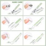 Anubhav Janni 16 In 1 Manicure Kit Green Nail Clippers Tools Set in Professional Pedicure Women Men Stainless Steel Grooming Travel Case Kits set Care Set Cutter Scissors Luxury (Pack Of 1 Pcs) - Image 6