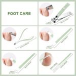 Anubhav Janni 16 In 1 Manicure Kit Green Nail Clippers Tools Set in Professional Pedicure Women Men Stainless Steel Grooming Travel Case Kits set Care Set Cutter Scissors Luxury (Pack Of 1 Pcs) - Image 7