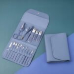Anubhav Janni 16 In 1 Manicure Kit Blue Nail Clippers Tools Set in Professional Pedicure Women Men Stainless Steel Grooming Travel Case Kits set Care Set Cutter Scissors Luxury (Pack Of 1 Pcs) - Image 2