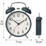 Anubhav Janni Alarm Clock Dark Green Bell Table Metal Frame with Night Backlight Silent Movement for Home Office Bedroom Living Room Heavy Sleepers Loud Adults Clocks Students Decoration (pack of 1) - Image 4